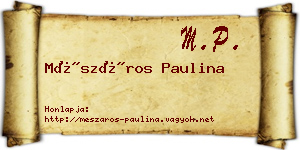 Mészáros Paulina névjegykártya